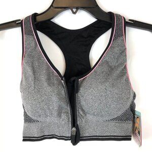 Magic Bodyfasion Active Front-Zip Sports Bra Size Large